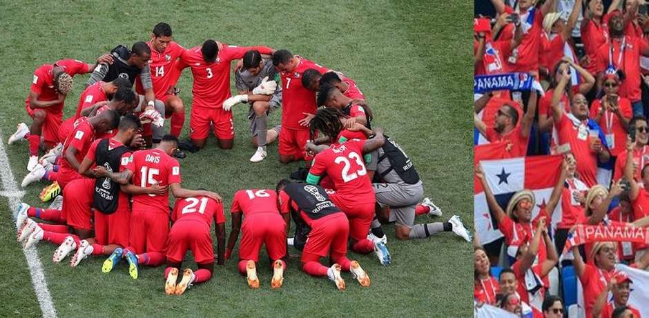 Los jugadores de Panamá oran ante sus fans tras jugar contra Inglaterra en Rusia (24 de junio de 2018) / Reuters,Mundial Rusia, Panamá oración