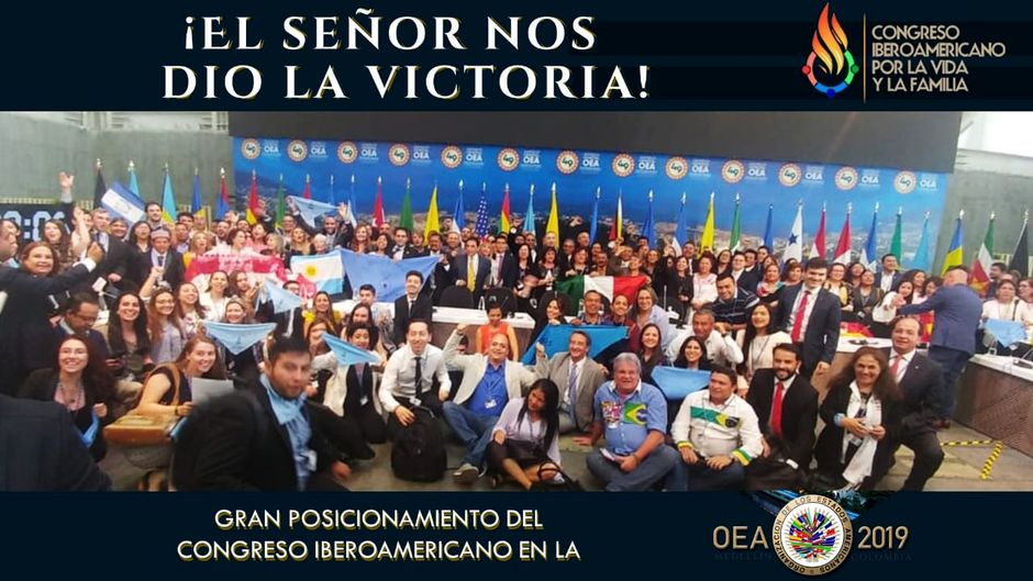 Participantes en la OEA del Congreso Iberoamericano por la Vida y la Familia / facebook,COngreso Iberoamericano por la Vida y la Familia, Asamblea OEA