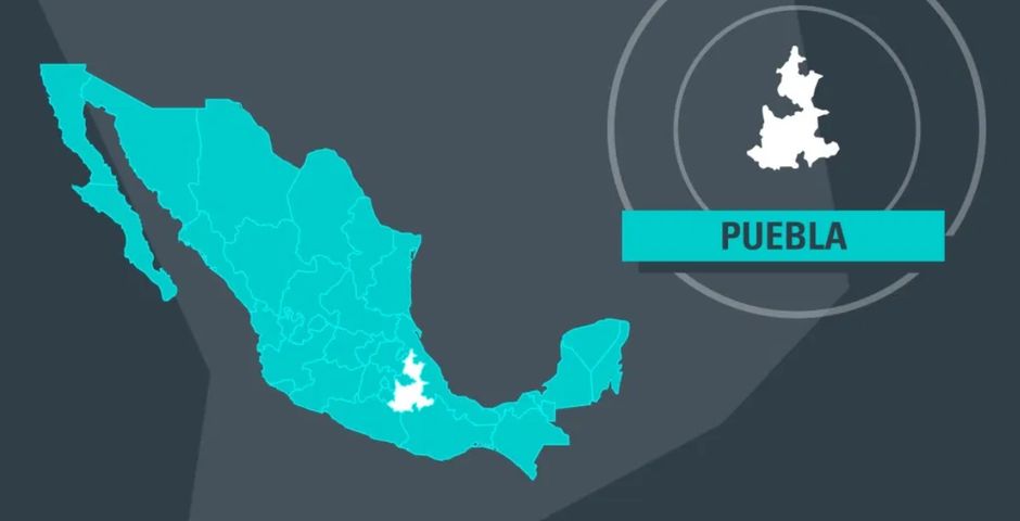 Mapa de México, destacando el estado de Puebla,Mapa de México, destacando el estado de Puebla