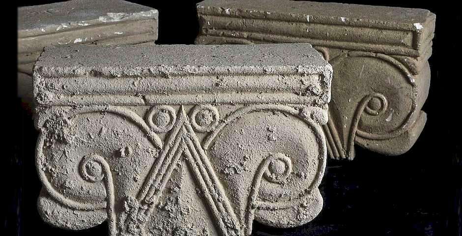 Las cabezas de columnas del palacio de la era del Primer Templo (Shai Halevi, Autoridad de Antigüedades de Israel),palacio Primer Templo Jerusalén