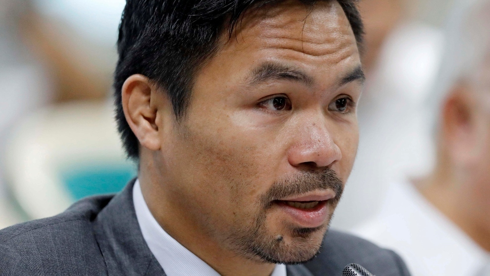 Manny Pacquiao se presenta como candidato presidencial en Filipinas