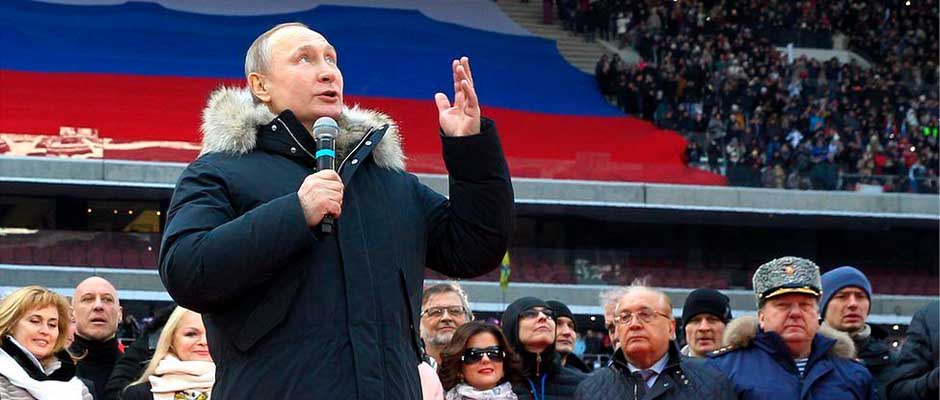 Putin cita la Biblia en un mitin masivo para justificar guerra con Ucrania