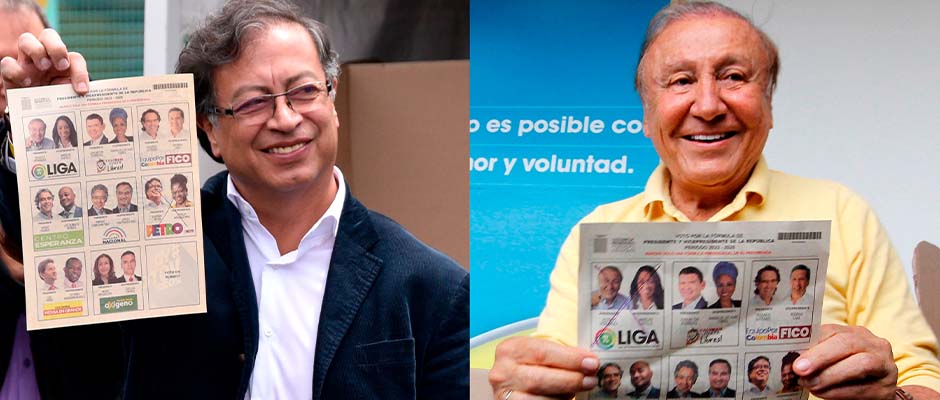 Gustavo Petro y Rodolfo Hernández disputarán la segunda ronda electoral en junio,