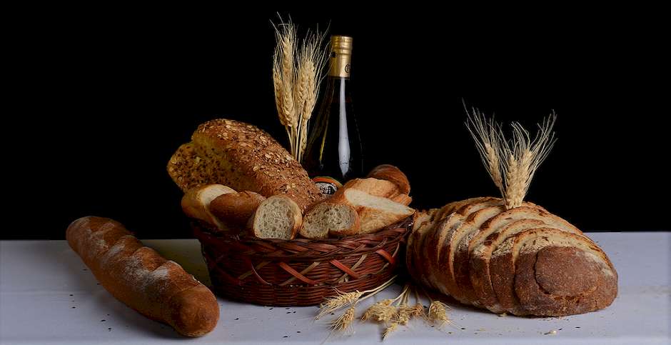 Pexels,pan trigo, vino pan