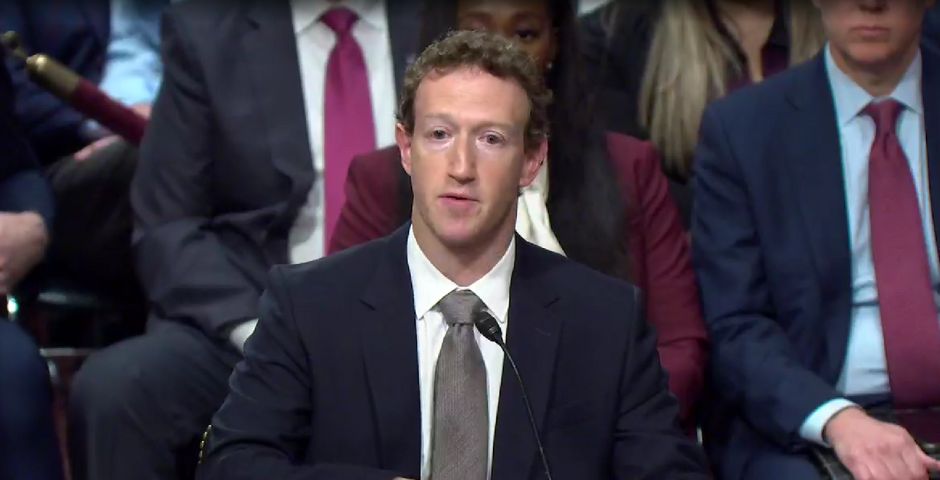 Mark Zuckerberg testifica ante la audiencia del Comité Judicial del Senado de EEUU. Fuente: judiciary.senate.gov/,mark zuckerberg redes sociales EEUU senadores abuso sexual