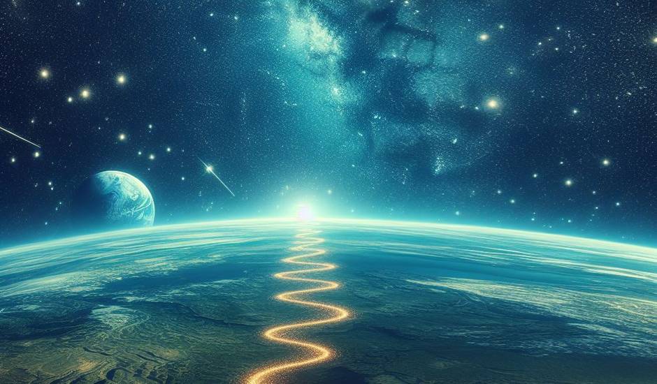 Imagen de diseño propio realizado por AI,camino cielo, camino universo