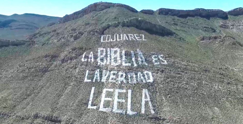 Foto publicada en X por @Verdadyvidave,Cerro la Biblia Ciudad Juarez Mexico 